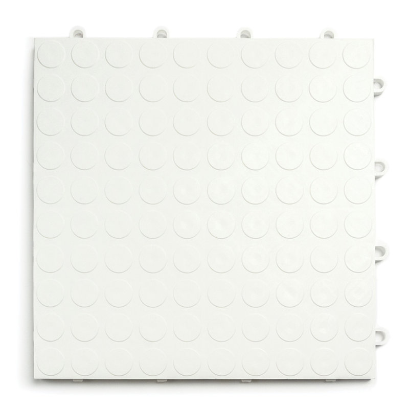 Carreau de garage modulaire antidérapant à motif de garage GarageDeck, Blanc