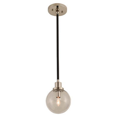 Luminaire suspendu noir mat Cameo 1 LT avec nickel poli Kalco