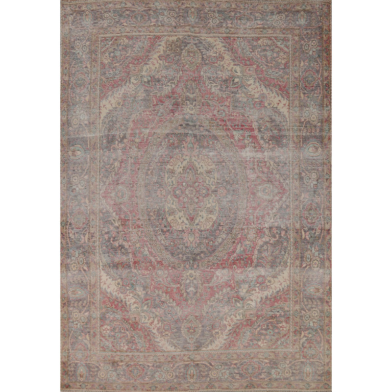 Tapis traditionnel rétro en laine 7 x 9