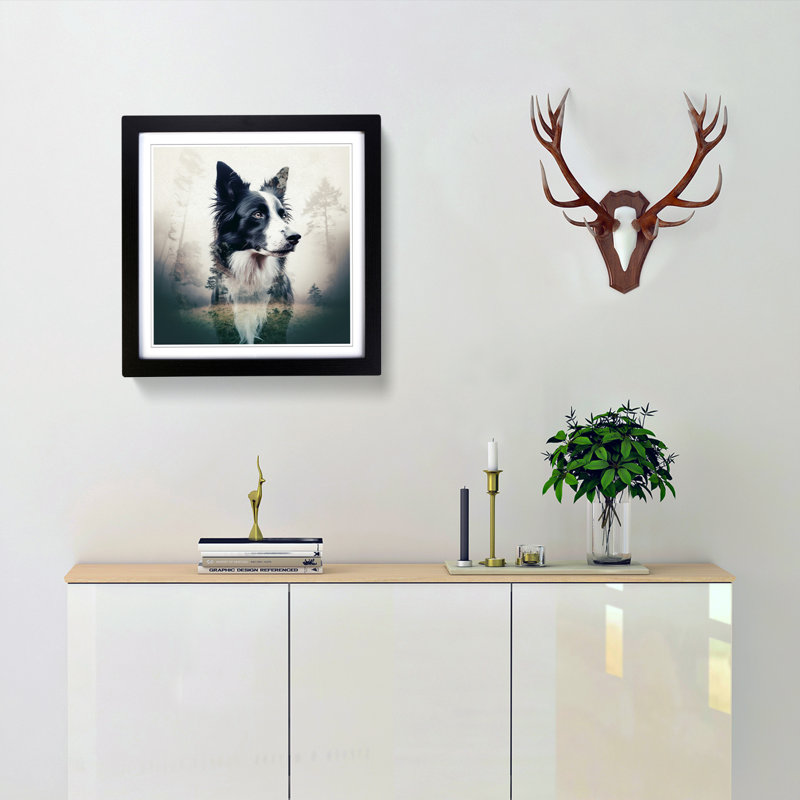Single Picture Frame Print on Wood, Black