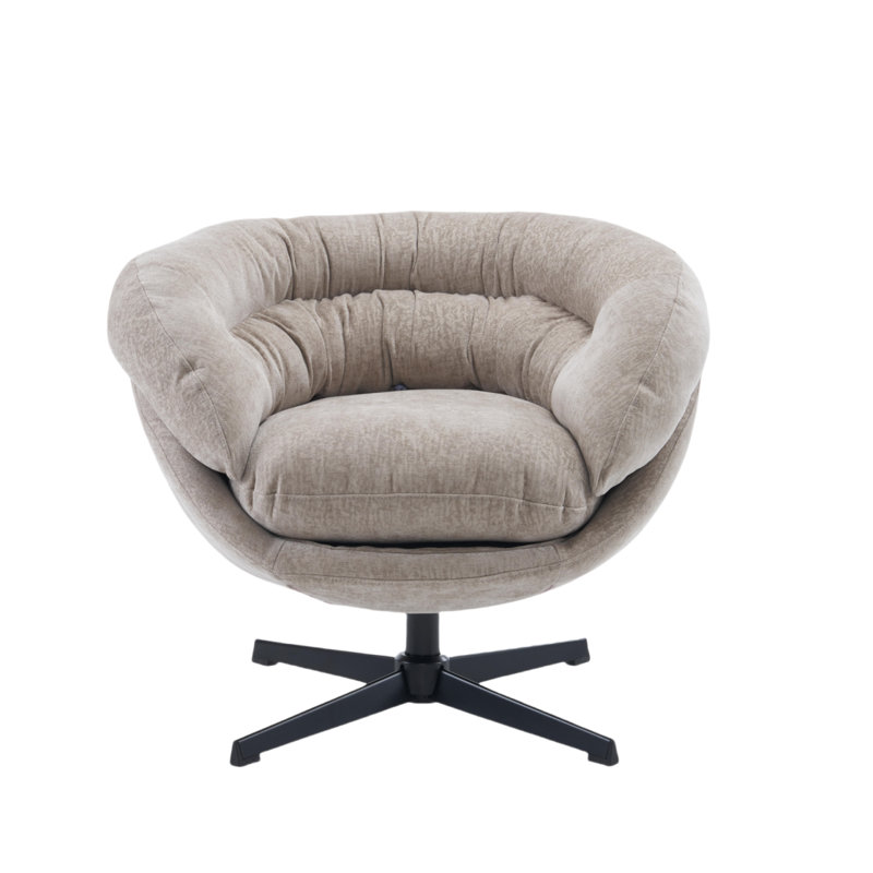 Upholstered Swivel Accent Chair, Brown Chenille