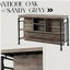 Antique Oak and Sandy Grey 5-Shelf Kitchen Island