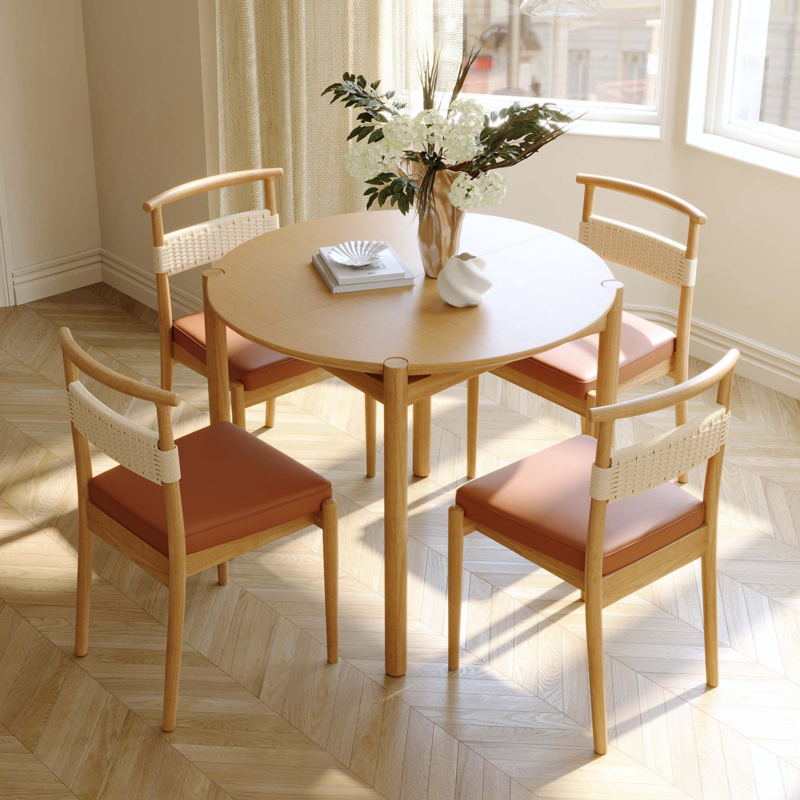 Bennington 63" Extendable Dining Table, 29.92" H x 62.99" W x 31.49" D