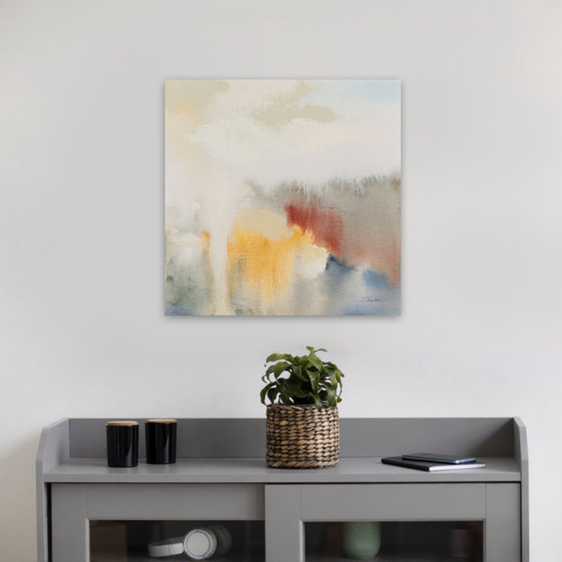 Ruines anciennes II, art abstrait contemporain, H 18 po x l 18 po
