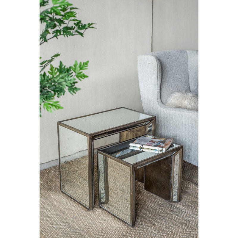 Ziegler Mirrored Glass Top Nesting Tables