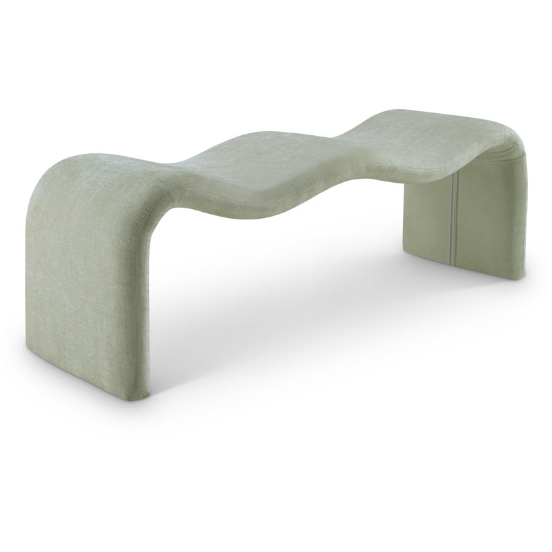 Banc en tissu Monifa Chenille, Tissu chenille menthe