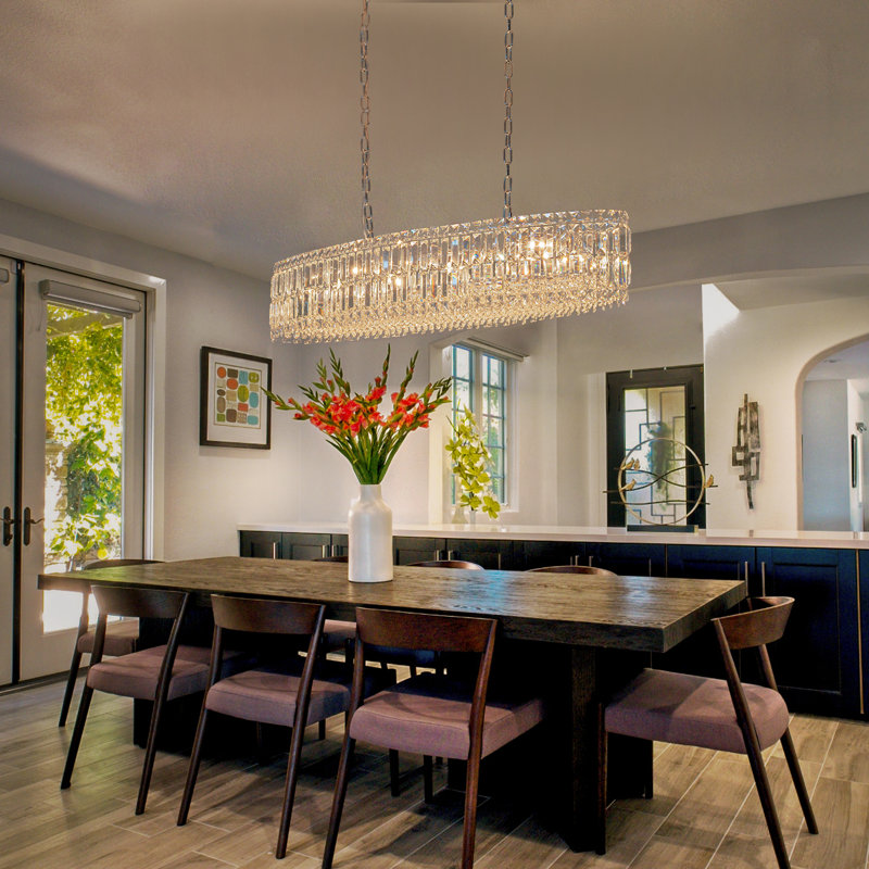 Grasiela 10 - Light Dimmable Geometric Chandelier, Silver