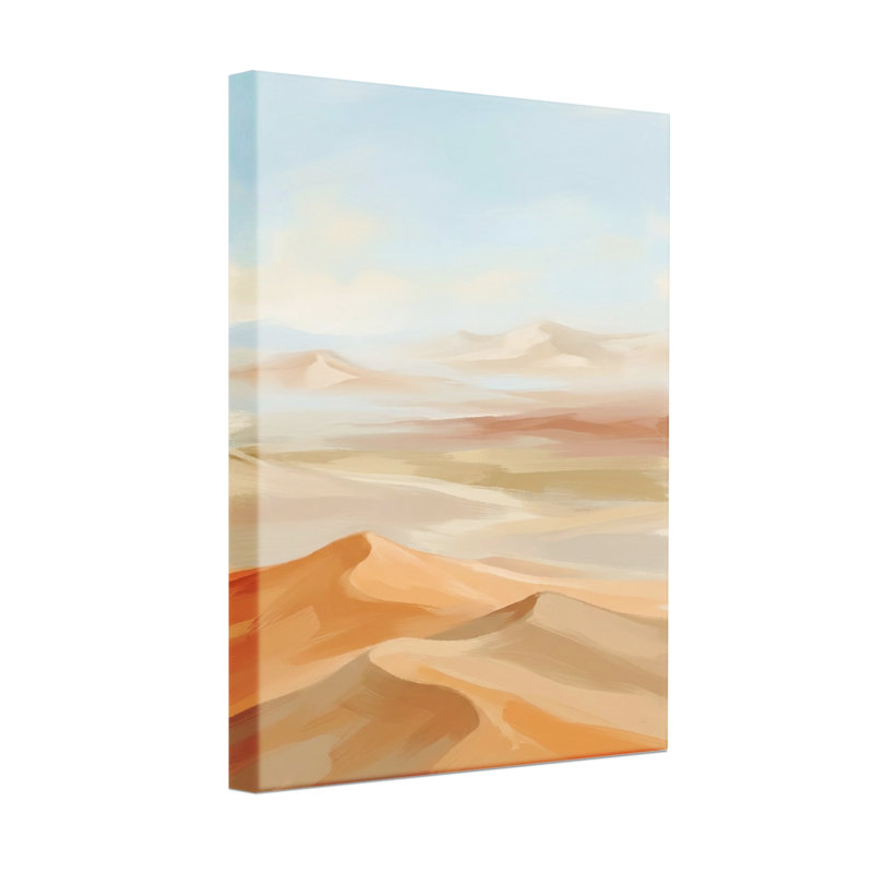 Abstrait dunes du désert sous un ciel doux, H 18 po x l 12 po