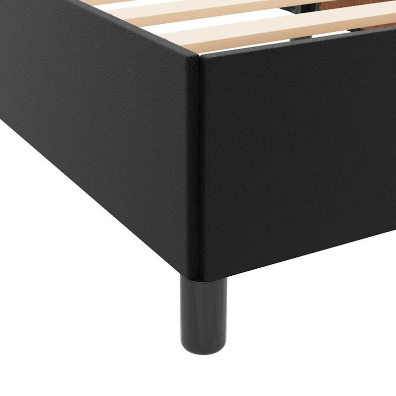 Structure de lit en similicuir noir 35,4 "x 74,8" Vidaxl, Simple, Noir