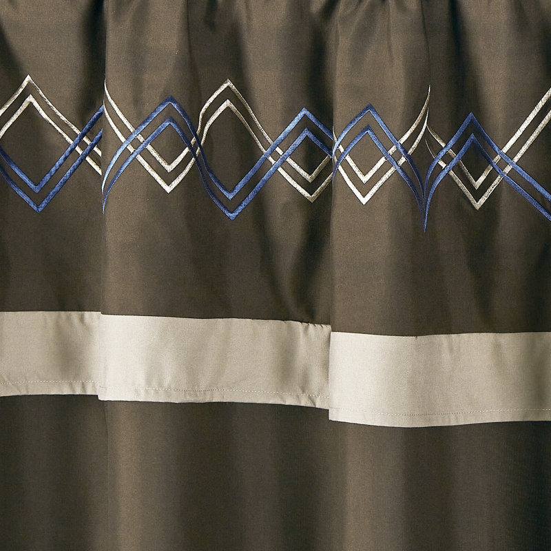 Room Darkening Curtain Pair, Coffee/Brown/Navy/White