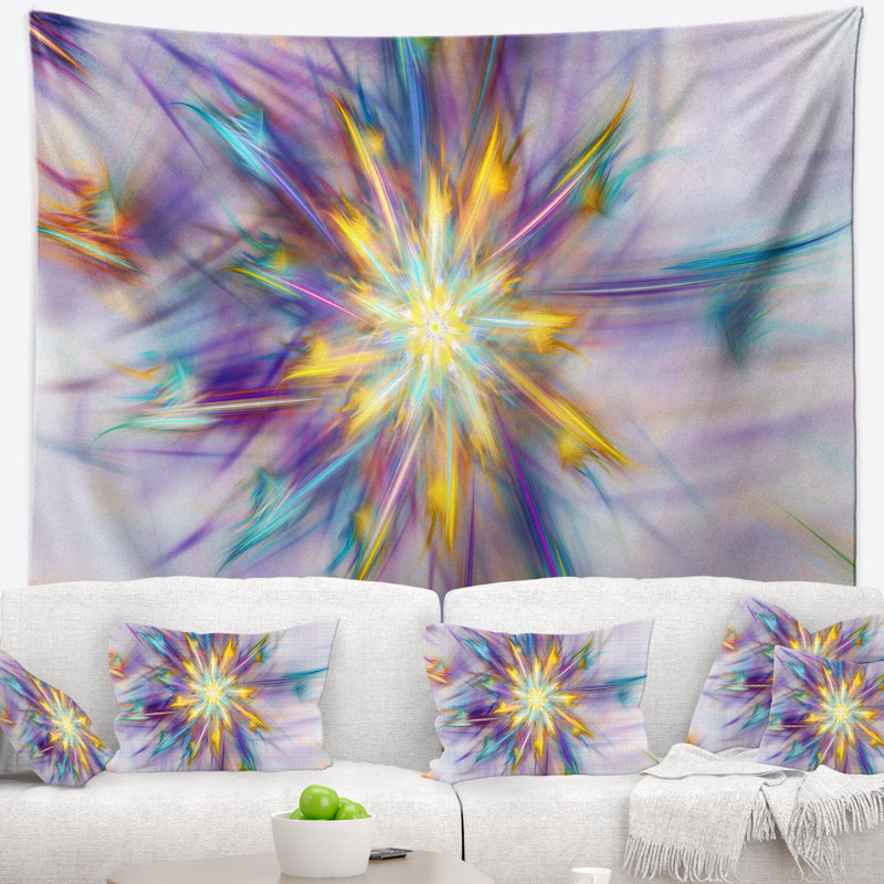 Grande tapisserie florale exotique, H 78 po x l 92 po