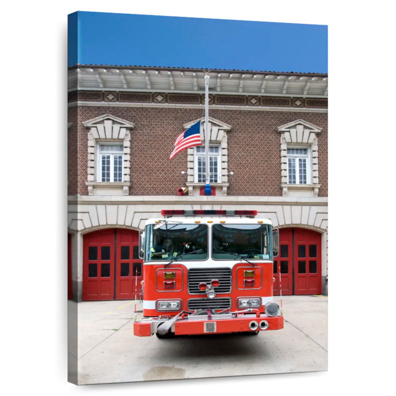Mehar Parked Fire Truck, 48" H x 32" W