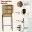 Armoire de rangement au-dessus de la toilette de 25 po, organisateur de salle de bain avec tablette réglable, rangement de salle de bain peu encombrant avec portes cannelées, armoire de toilette autoportante, chêne naturel-740710757
