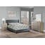 Lit double de style contemporain avec tête de lit capitonnée à losanges et pieds robustes en plastique, parfait pour les chambres à coucher modernes-141006233