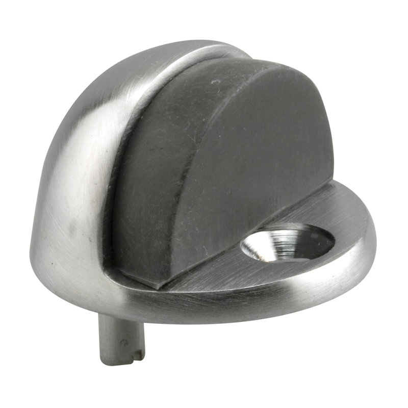 Butoir de porte de type dôme, 1 po de hauteur, laiton chromé satiné (paquet simple), H 3,05 po x l 3 po x P 1,7 po