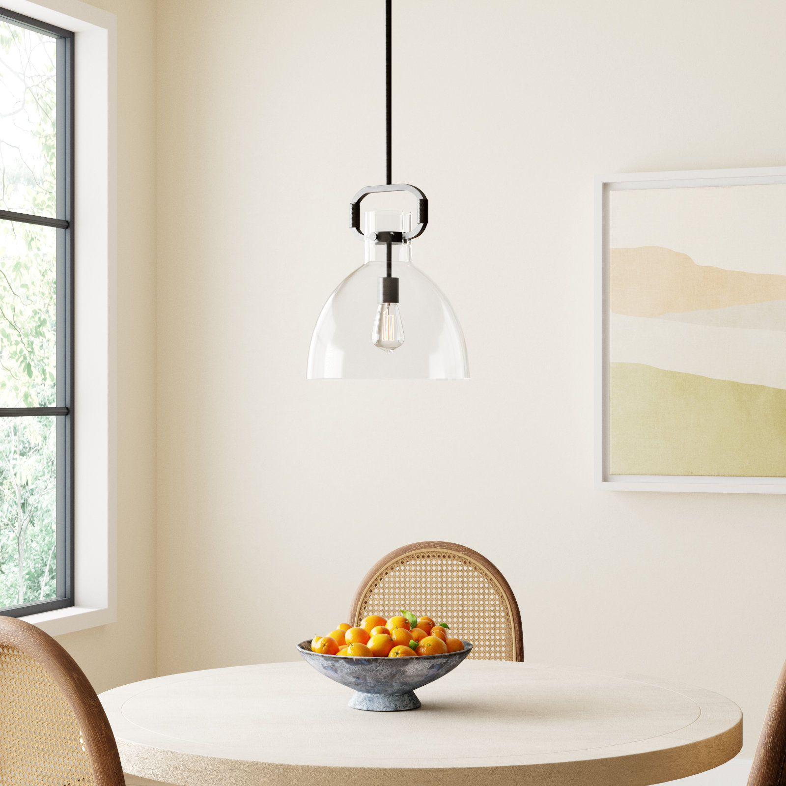 Shay 1 - Light Single Dome Pendant, Matte Black