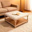 Grandes tables basses carrées avec repose-pieds pour salon, repose-pieds capitonné en lin avec tablette de rangement et pieds solides pour bureau