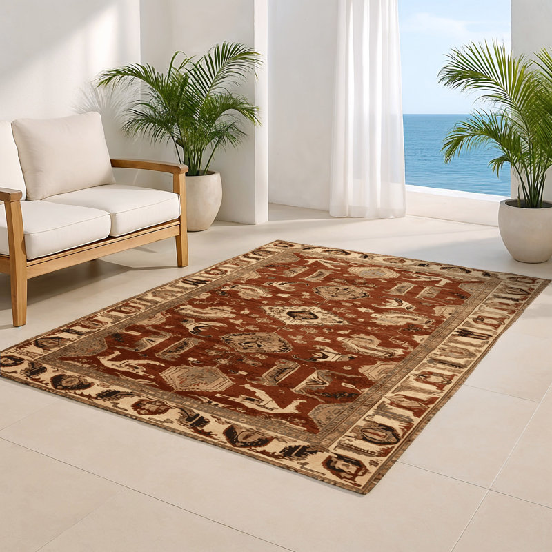 Tapis d'intérieur et d'extérieur brun Persian