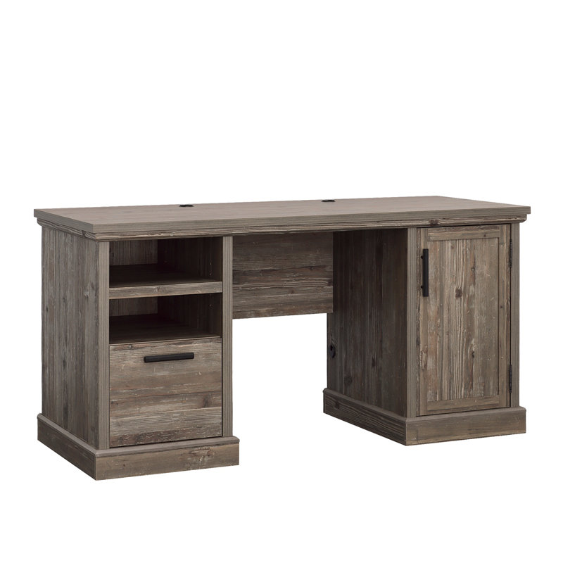 Bureau d'ordinateur, finition brune
