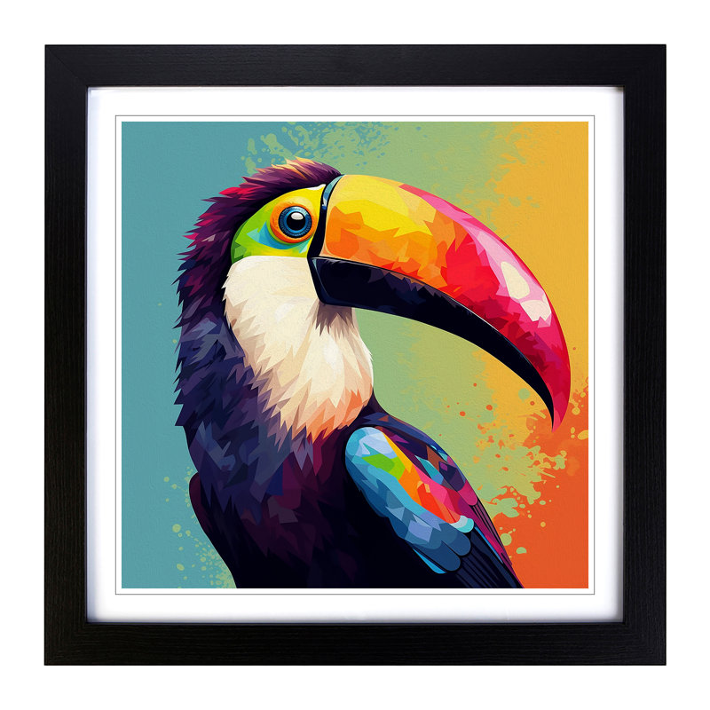 Toucan Graphic Art No.1 - Framed Print, Black