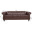 Canapé Chesterfield 84,6 po rembourré en similicuir avec accoudoirs roulés à 3 places et pieds en bois massif-733665532-683997144-733665474