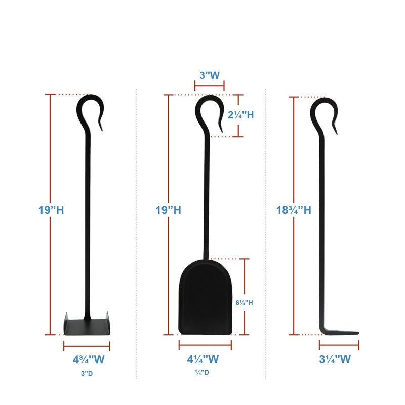 Debord Iron Fireplace Tool Set