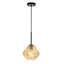 Luminaire suspendu géométrique en verre torsadé à 1 lumière Emiliani pour îlot de cuisine, ambre-673216865