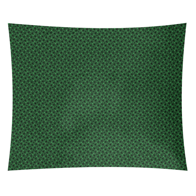 Tapisserie murale en polyester à treillis hexagonal, H 91 po x l 107,5 po, Vert