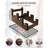 Wooden Guitar Stand For Multiple Guitars, 3-Holder, Front Display Space-Saving Floor Guitar Rack For Home, Studio, Stage, Walnut Color (For 2 Electric+1 Acoustic)-509378515-509378509