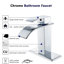 Robinet de lavabo de salle de bain chromé à poignée simple-132458187