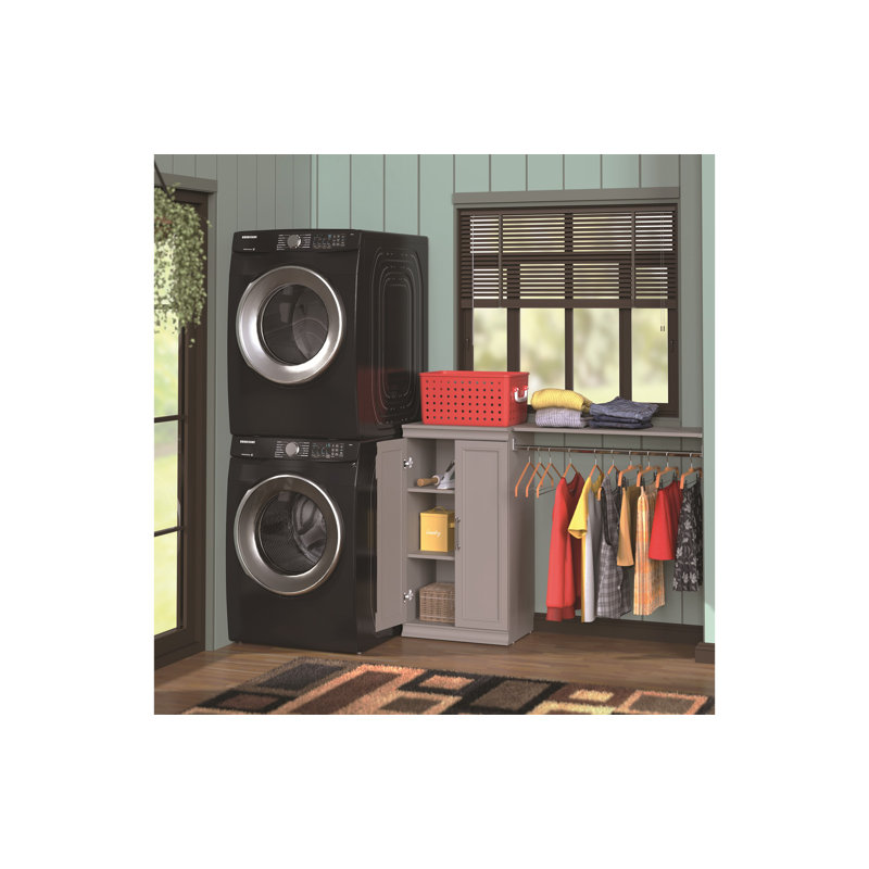 Modular Storage 57.40" W Shelf Unit with Hang Rod, Grey