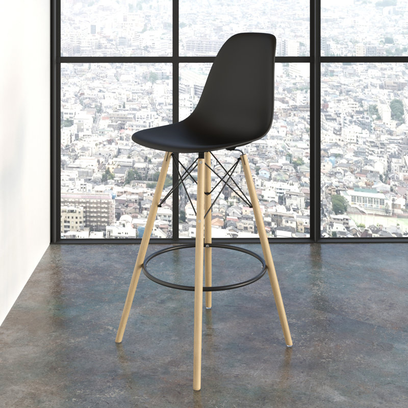 Jordan Bar & Counter Stool, White/Walnut, Counter Stool (26" Seat Height)