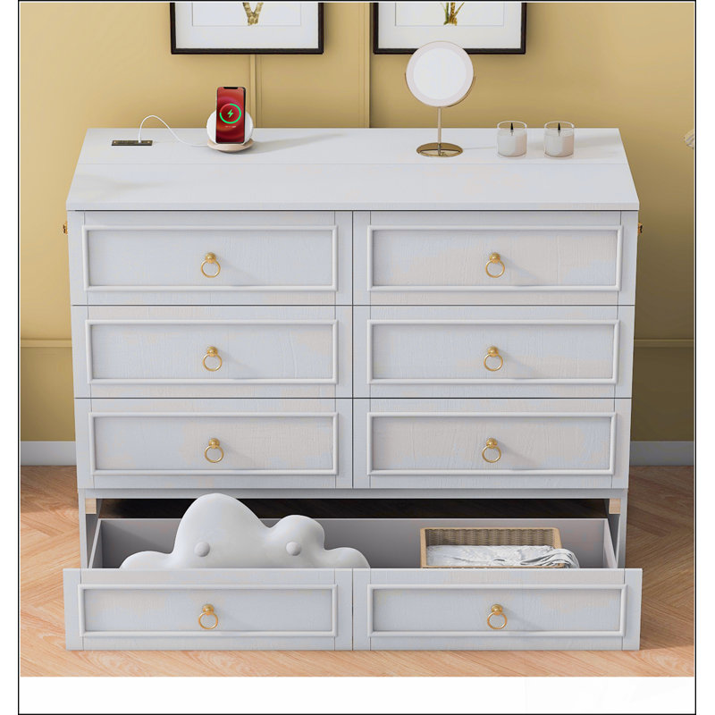 Lit escamotable double avec grands tiroirs, blanc, Double 