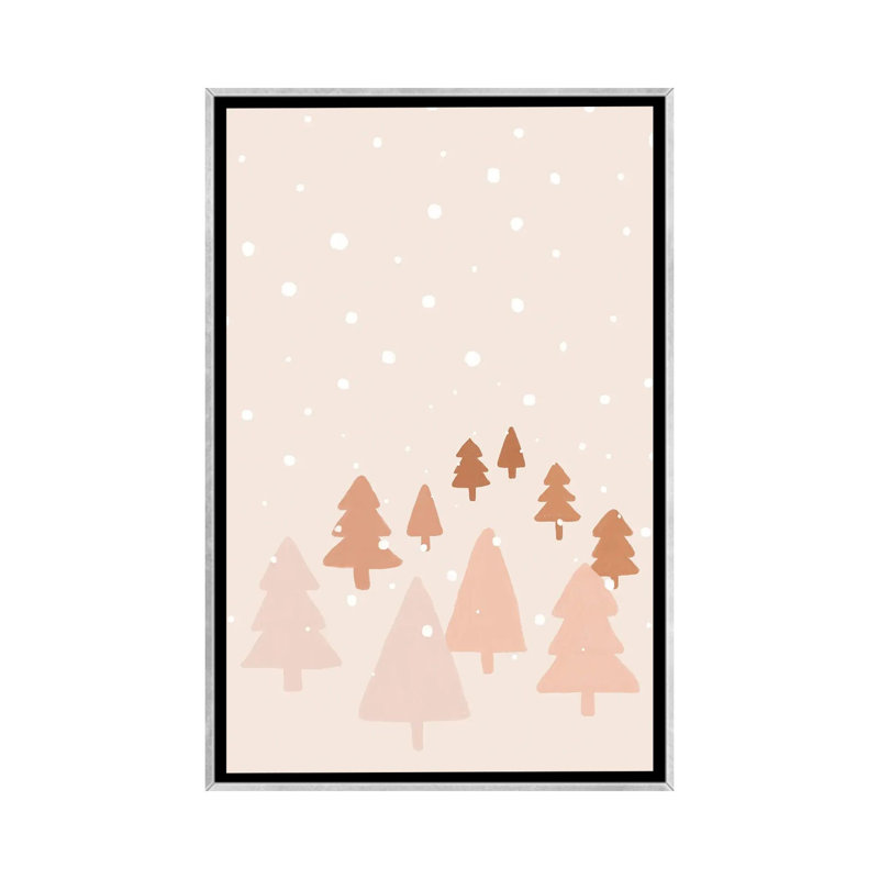 Reproduction d’art, "Winter Forest" par Orara studio, Toile avec cadre argenté, H 60 po x l 40po x P 1,5 po, Pas de tapis