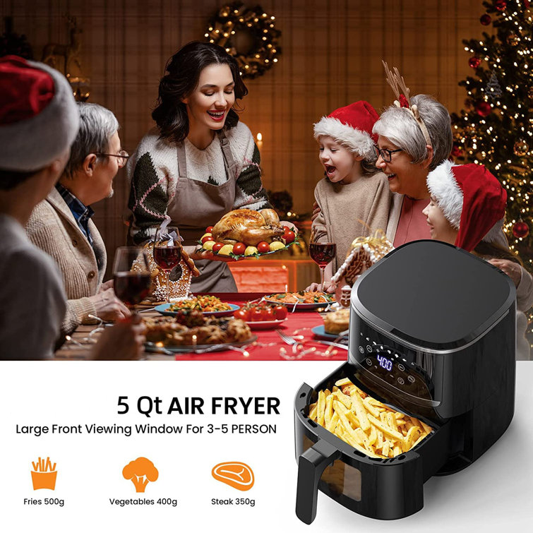 NANAN Large Oil Free Touch Screen 1500w Mini Oven Combo With 7 Accessories,  One-touch Digital Controls, Nonstick Silicone Liner & Dishwasher-safe  Detachable Square Basket, Timer