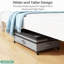 Under Bed Storage with Wheels, Height-adjustable Under Bed Storage Containers, Under Bed Shoe Storage Organizer with Clear Window&Label, Suitable for Clothes Storage, 2 Pack, (Grey)-129580977