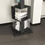 Unité de rangement rotative pour livres - acrylique transparent, placage de grain de bois, bibliothèque moderne à 6 niveaux avec base élargie élégante, peu encombrante, pouvant accueillir de nombreux objets-126060745