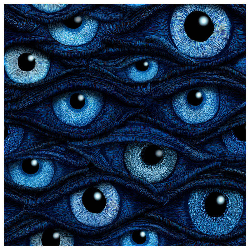 Yeux sur toile tendue avec châssis - Décoration murale abstraite en plusieurs tailles, 32 x 32 inches