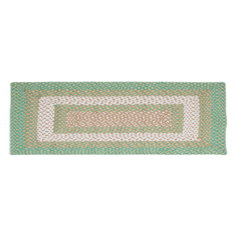 Waterbury Farmhouse Handmade Braided Green Area Rug