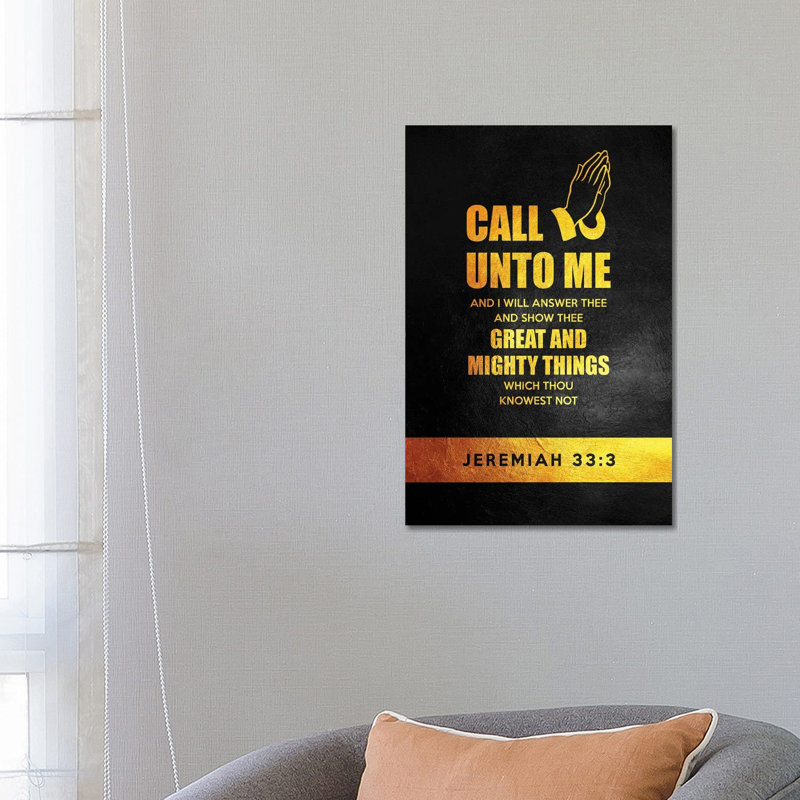 Jeremiah 33:3 Bible Verse by Adrian Baldovino - Wrapped Canvas Rectangle Print, 66.04 cm H x 45.72 cm W x 1.91 cm D