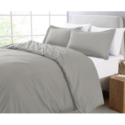 Ensemble de housse de couette réversible en microfibre argent / gris Doonan 3 pièces