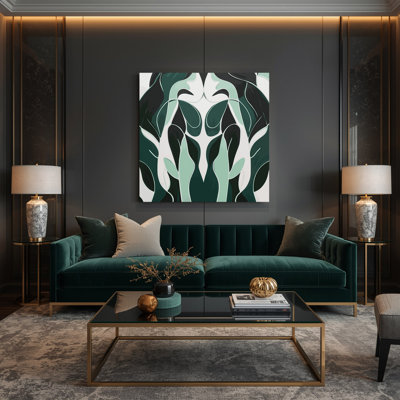 Art abstrait abstrait sur toile vert