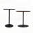 2-Piece Round Nesting Side Table Set with Concentric Circle Pattern – Walnut Brown & Black