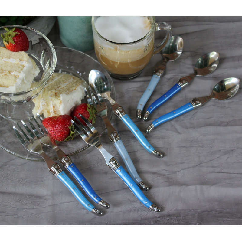 Laguiole 8 - Piece Stainless Steel Flatware Set - Service for 4, Blue