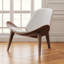  Fauteuil ballon blanc en similicuir