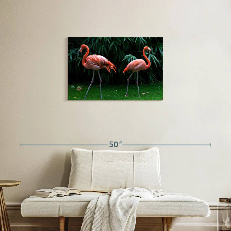 Two Sassy Flamingos, 20" H x 30" W