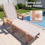 Chaise longue pliante à 5 positions, chaise d'extérieur en textilène avec cadre en PEHD et porte-gobelet pour piscine, patio et jardin
