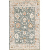 Cascade Hand Knotted Wool Area Rug in Gray