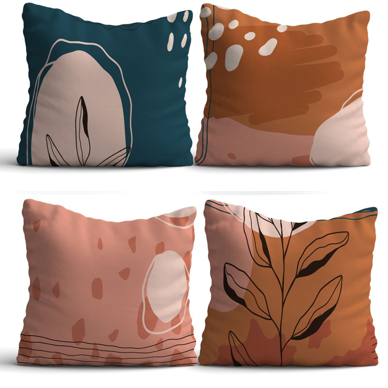 4 Pieces Washable & Ironable Cushion Cover Set