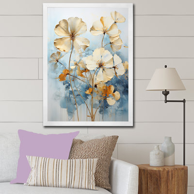 Minimalisme blanc et bleu géraniums fleurs III
